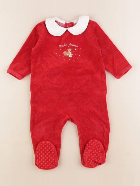 Pyjama velours - 9 mois Rouge 1 - vertbaudet enfant 