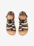 Sandales cuir fille esprit spartiates noir+or 4 - vertbaudet enfant 