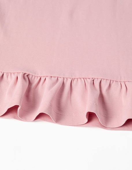 T-shirt fille manches courtes cœur floral Rose clair 4 - vertbaudet enfant 