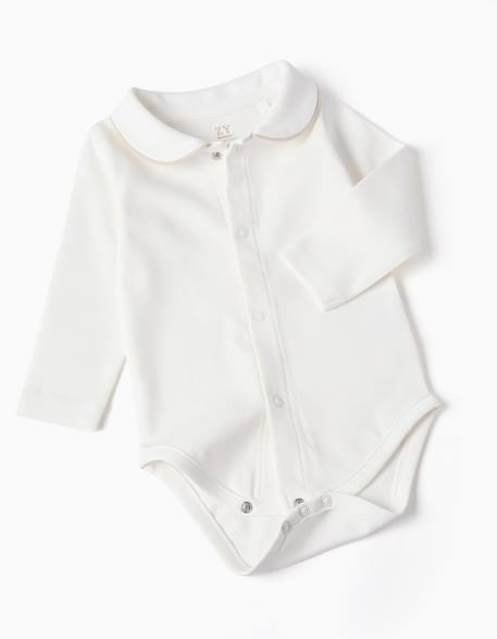 Body à manches longues + salopette à rayures Blanc 3 - vertbaudet enfant 