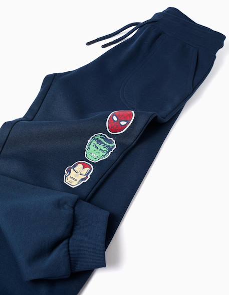 Pantalon de jogging en coton avec imprimé marvel et cordon de serrage Bleu foncé 4 - vertbaudet enfant 
