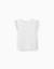 T-shirt en coton côtelé avec manches à volants Beige clair 1 - vertbaudet enfant 