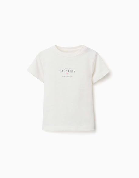T-shirt garçon manches courtes vacation Beige clair 1 - vertbaudet enfant 