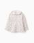 Sweat zippé en molleton à capuche avec motif floral Beige clair 1 - vertbaudet enfant 