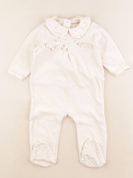Pyjama velours - 12 mois Beige 1 - vertbaudet enfant 