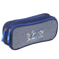 -Trousse à stylos rectangulaire 22 cm 2 compartiments zippés