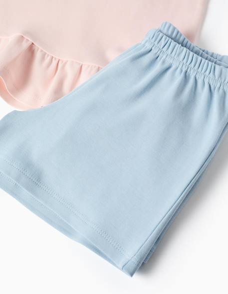 Pyjama court avec imprimé stitch qui brille dans le noir Rose clair 4 - vertbaudet enfant 