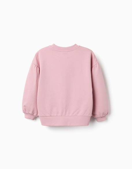 Sweat en coton avec imprimé stitch et épaules tombantes Rose clair 2 - vertbaudet enfant 