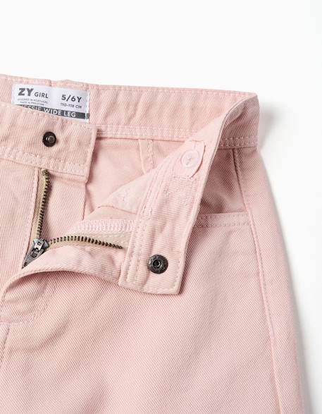 Pantalon à jambe large en sergé avec poches cargo Rose 3 - vertbaudet enfant 