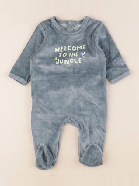 Pyjama velours - 3 mois Bleu 1 - vertbaudet enfant 