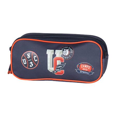 Trousse à stylos rectangulaire 22 cm 2 compartiments zippés Bleu / bleu / marine+Bleu / bleu / marine / bleu+Bleu / bleu / marine / rouge+Gris / bleu / marine / blanc+Noir / bleu / marine / noir 5 - vertbaudet enfant 