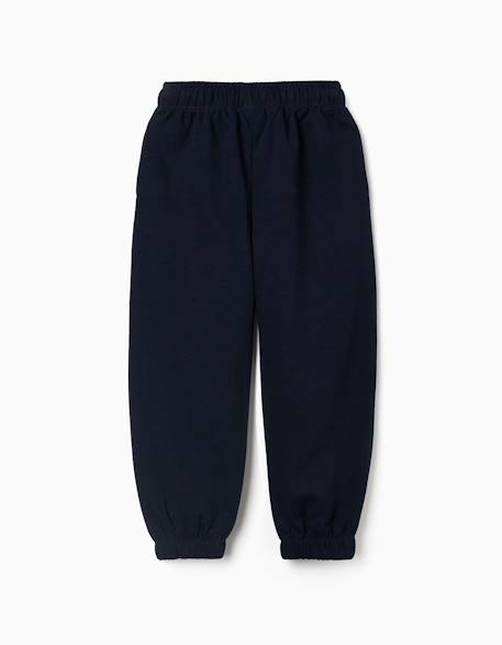 Pantalon de jogging en molleton avec cordon de serrage et poches Bleu foncé 2 - vertbaudet enfant 