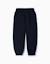 Pantalon de jogging en molleton avec cordon de serrage et poches Bleu foncé 2 - vertbaudet enfant 