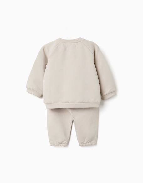 Ensemble sweat et pantalon en coton peigné Gris clair 2 - vertbaudet enfant 