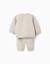Ensemble sweat et pantalon en coton peigné Gris clair 2 - vertbaudet enfant 