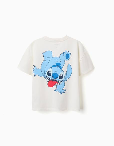 T-shirt en coton avec imprimés stitch Blanc 2 - vertbaudet enfant 