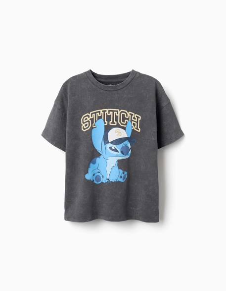 Garçon-T-shirt en coton avec imprimé stitch