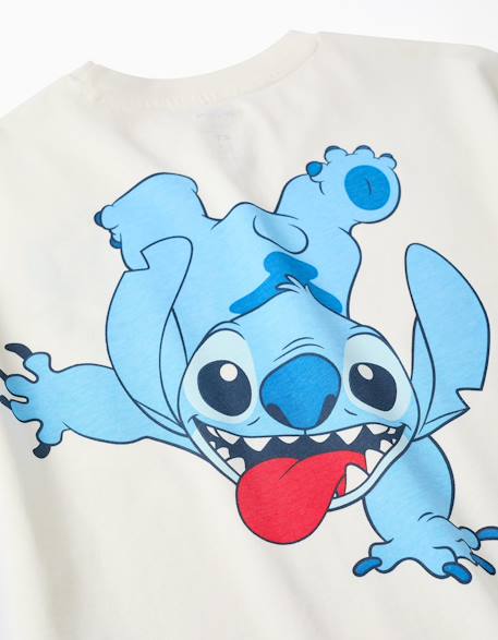 T-shirt en coton avec imprimés stitch Blanc 4 - vertbaudet enfant 