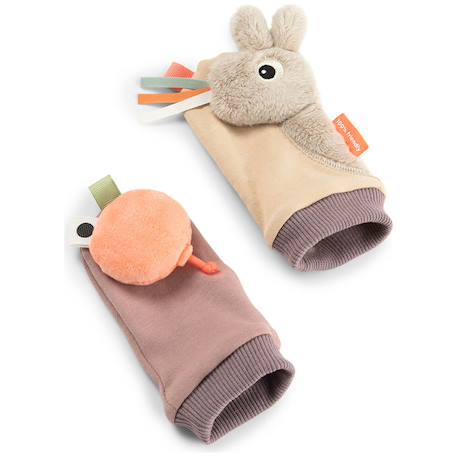 Paire de chaussettes d'eveil - hochet celebration sable Sable 1 - vertbaudet enfant 
