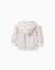 Sweat zippé en molleton à capuche avec motif floral Beige clair 2 - vertbaudet enfant 