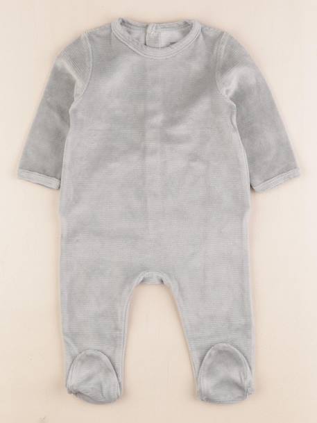 Pyjama velours - 6 mois Vert 1 - vertbaudet enfant 