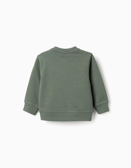 Sweat en coton avec imprimé zy Vert foncé 2 - vertbaudet enfant 