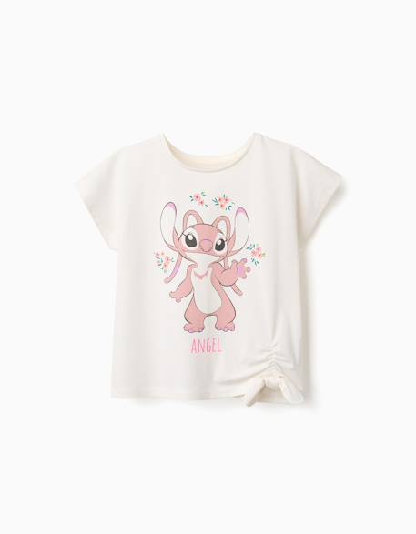 T-shirt en coton avec imprimé angel Beige clair 1 - vertbaudet enfant 