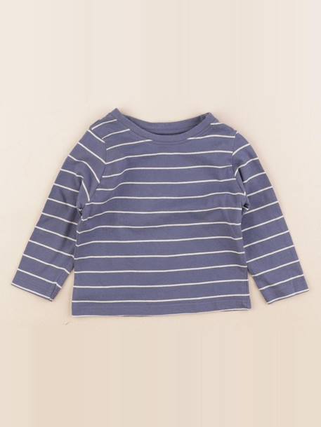 Tee-shirt - 9 mois Blanc, bleu 1 - vertbaudet enfant 
