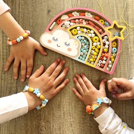 Coffret perles en bois arc en ciel Rose 5 - vertbaudet enfant 