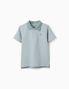 Garçon-T-shirt, polo, sous-pull-Polo-Polo en coton à rayures avec imprimé