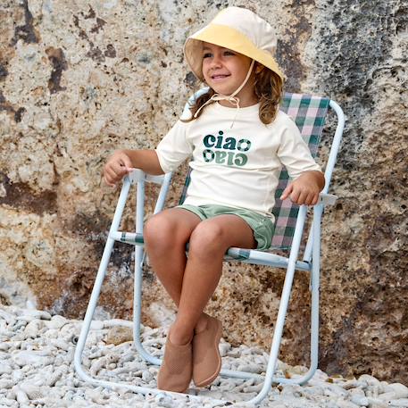 Bob anti-uv motif damier jaune pâle et sel marin (3-6 ans) Blanc, jaune 4 - vertbaudet enfant 