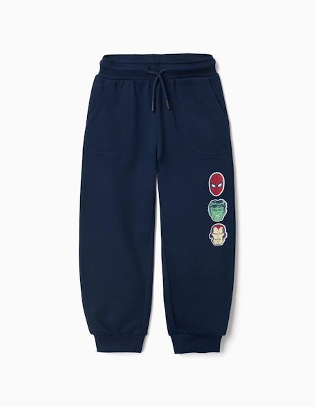 Pantalon de jogging en coton avec imprimé marvel et cordon de serrage Bleu foncé 1 - vertbaudet enfant 