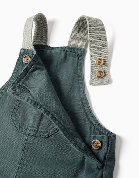 Salopette en coton avec poches Vert foncé 3 - vertbaudet enfant 