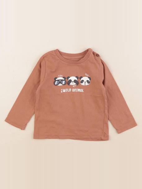 Tee-shirt - 12 mois Marron 1 - vertbaudet enfant 