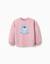Sweat en coton avec imprimé stitch et épaules tombantes Rose clair 1 - vertbaudet enfant 