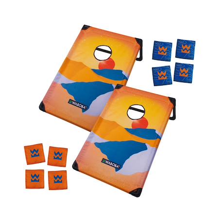 Cornhole - jeu lancer portable Orange/bleu 1 - vertbaudet enfant 
