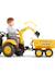 Tractopelle à pédales avec excavatrice arrière, selle pivotante et remorque double essieux basculante Jaune komatsu+Vert claas 5 - vertbaudet enfant 