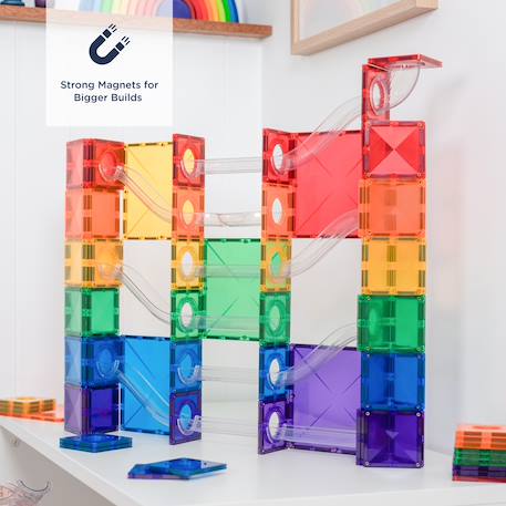 Jeu de construction magnétique arc-en-ciel pack super course de balle, 134 pièces Arc-en-ciel 2 - vertbaudet enfant 