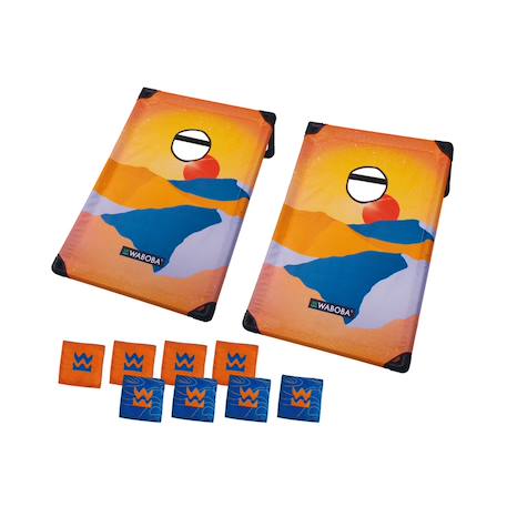 Cornhole - jeu lancer portable Orange/bleu 4 - vertbaudet enfant 