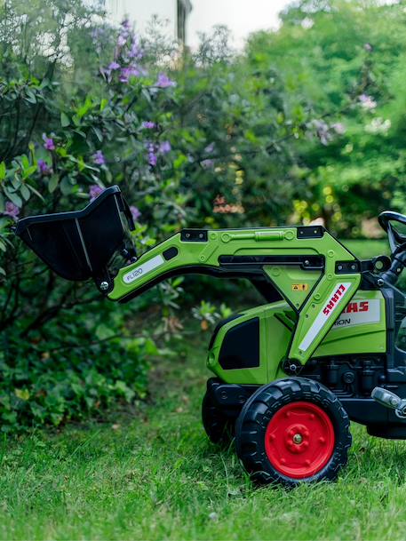 Tractopelle à pédales avec remorque Rouge nacré+Vert Claas+Vert vintage 11 - vertbaudet enfant 