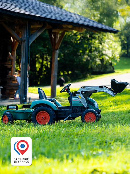 Tractopelle à pédales avec remorque Rouge nacré+Vert Claas+Vert vintage 16 - vertbaudet enfant 