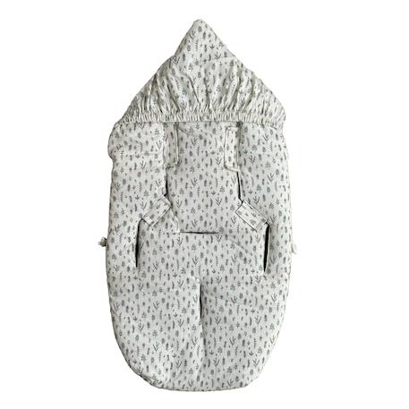 Chancelière pour siège auto bébé SMALL JERSEY HOODED congé+crème forrest+noix de beurre+vert olive 5 - vertbaudet enfant 