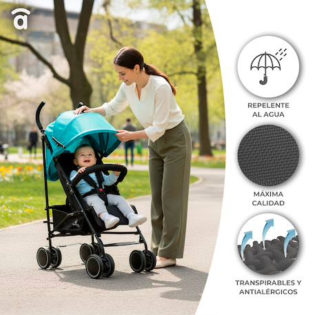 Poussette ultra légère Tokio Compacte, Pliable & Confortable Gris et noir 6 - vertbaudet enfant 