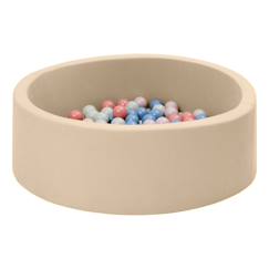 Jouet-Jeux de plein air-Piscine à balles moovy beige d 90 cm 100 balles multicolores