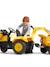 Tractopelle à pédales avec excavatrice arrière, selle pivotante et remorque double essieux basculante Jaune komatsu+Vert claas 4 - vertbaudet enfant 