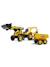 Tractopelle à pédales avec excavatrice arrière, selle pivotante et remorque double essieux basculante Jaune komatsu+Vert claas 1 - vertbaudet enfant 