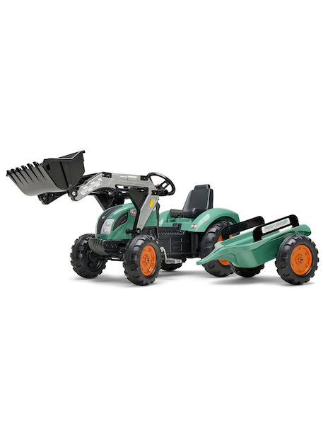 Tractopelle à pédales avec remorque Rouge nacré+Vert Claas+Vert vintage 14 - vertbaudet enfant 