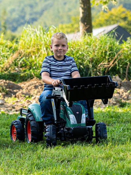 Tractopelle à pédales avec remorque Rouge nacré+Vert Claas+Vert vintage 15 - vertbaudet enfant 