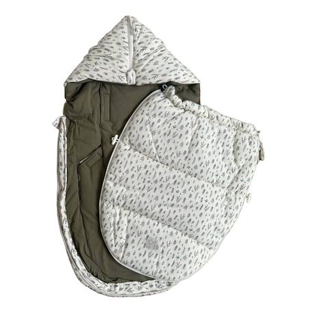 Chancelière pour siège auto bébé SMALL JERSEY HOODED congé+crème forrest+noix de beurre+vert olive 3 - vertbaudet enfant 