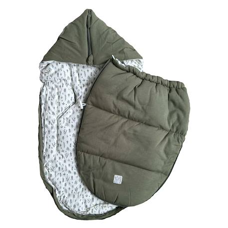 Chancelière pour siège auto bébé SMALL JERSEY HOODED congé+crème forrest+noix de beurre+vert olive 20 - vertbaudet enfant 